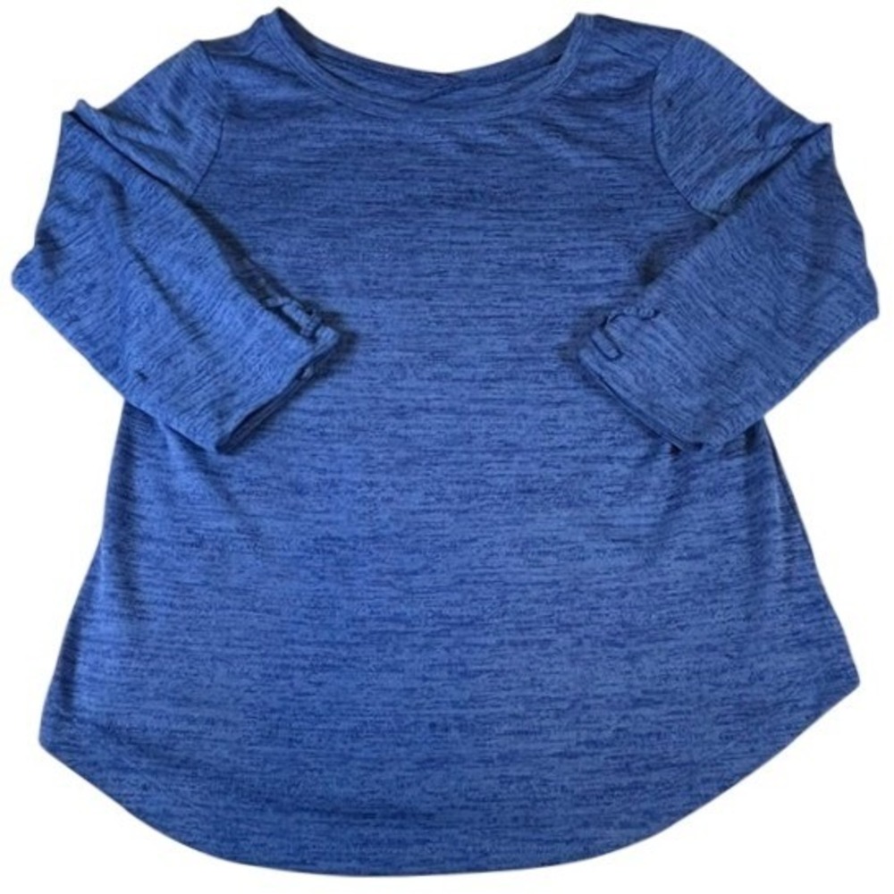 T by‎ Talbots Women's Heather Blue Knit 3/4 Sleeve Shirt Top Soft MD Activewear
